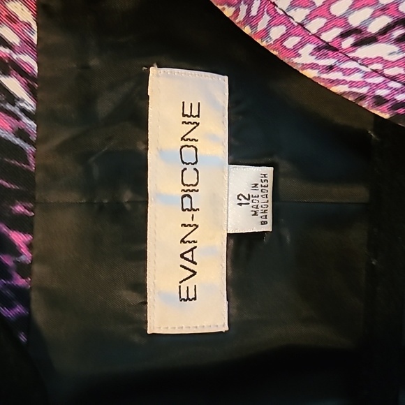 Evan Picone Open Front Jacket Snake Print Purple 12 - Picture 2 of 4